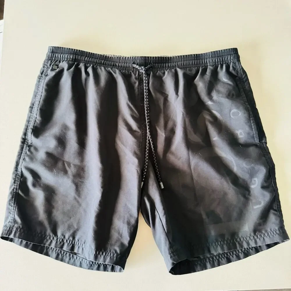 MENS HUGO BOSS Black Casual Athletic Tie Waist Transitional Swim Board Shorts S